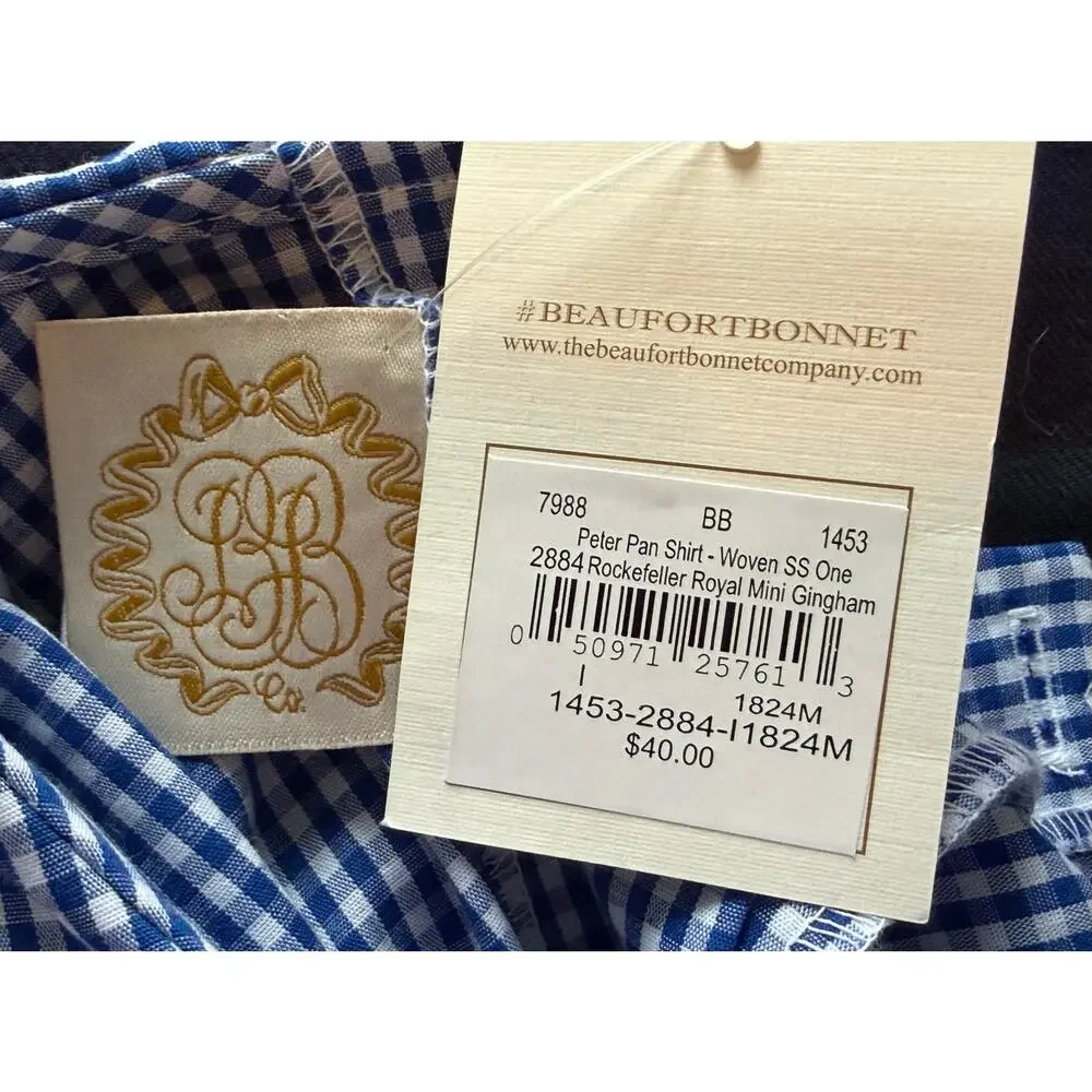 The Beaufort Bonnet Company NWT Boys Peter Pan Collar Bubble 18-24 Mnths Gingham